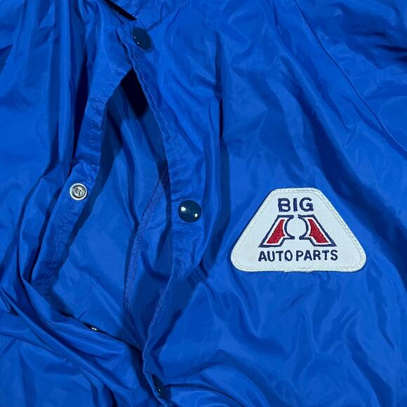 K-Brand XL Vintage Workwear Coach Jacket Blue BIG A Auto Parts 80s Raglan - Picture 3 of 5
